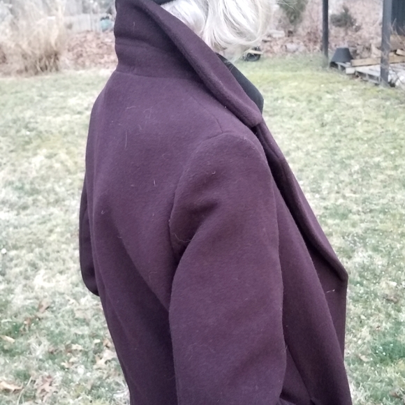 NEW Aubergine Top Coat 100%Wool.Sz.4 - Picture 4 of 6